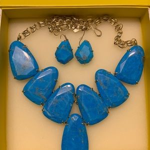Kendra Scott Turquoise Statement necklace and matching earrings